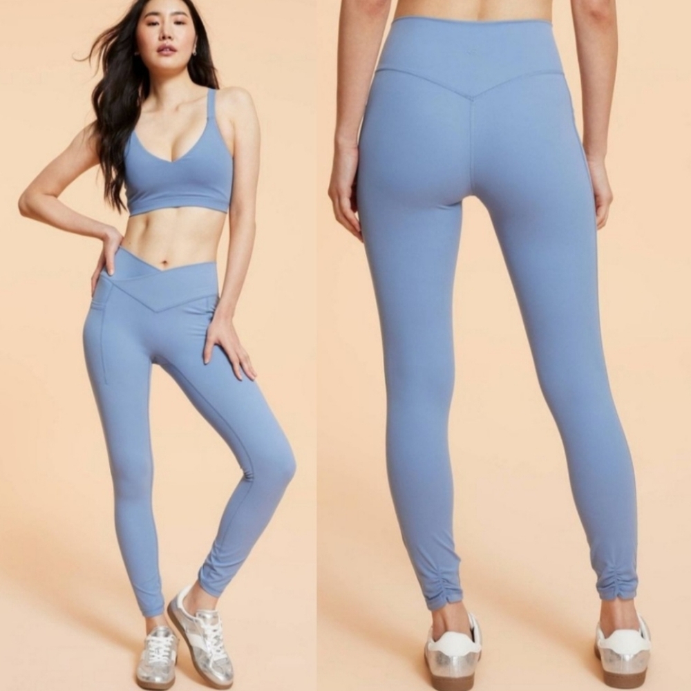Blogilates Women's Crisscross High-Rise Leggings - Steel Blue XS